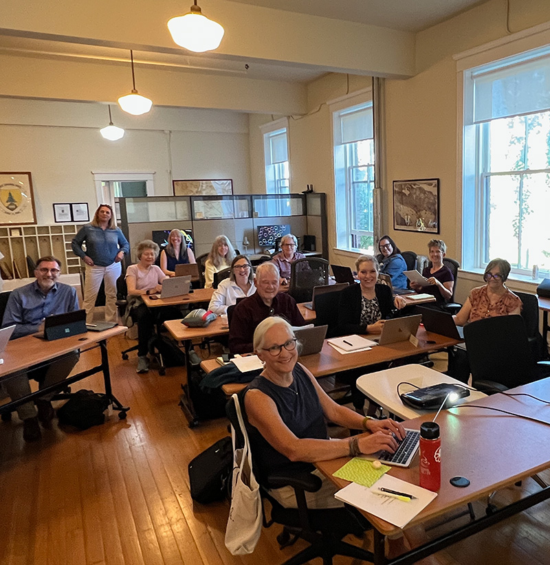Students at the SGS library