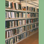 Library shelves filled with books