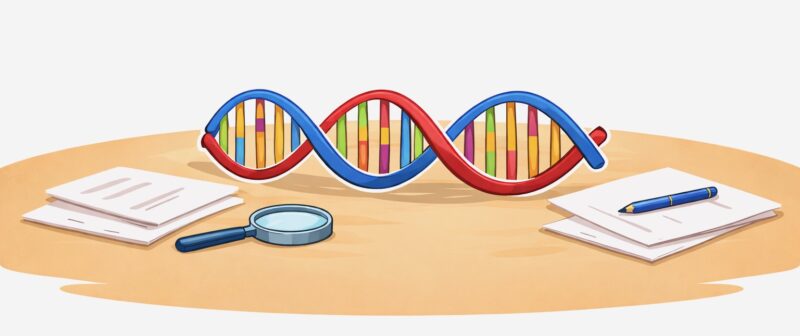 DNA sample on research table