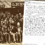 civil war soldiers posing; copy of pension papers